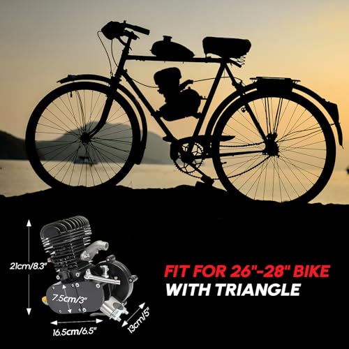 100cc 2 Stroke Gas Bicycle Engine Motor Kit for 26-28" V-Frame Bikes J6761