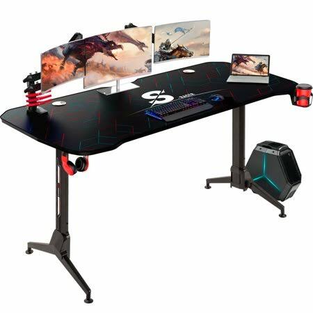 Black 63 inch Gaming Desk with Adjustable Height A513