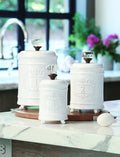 White Kitchen Canister Set of 3 M600874