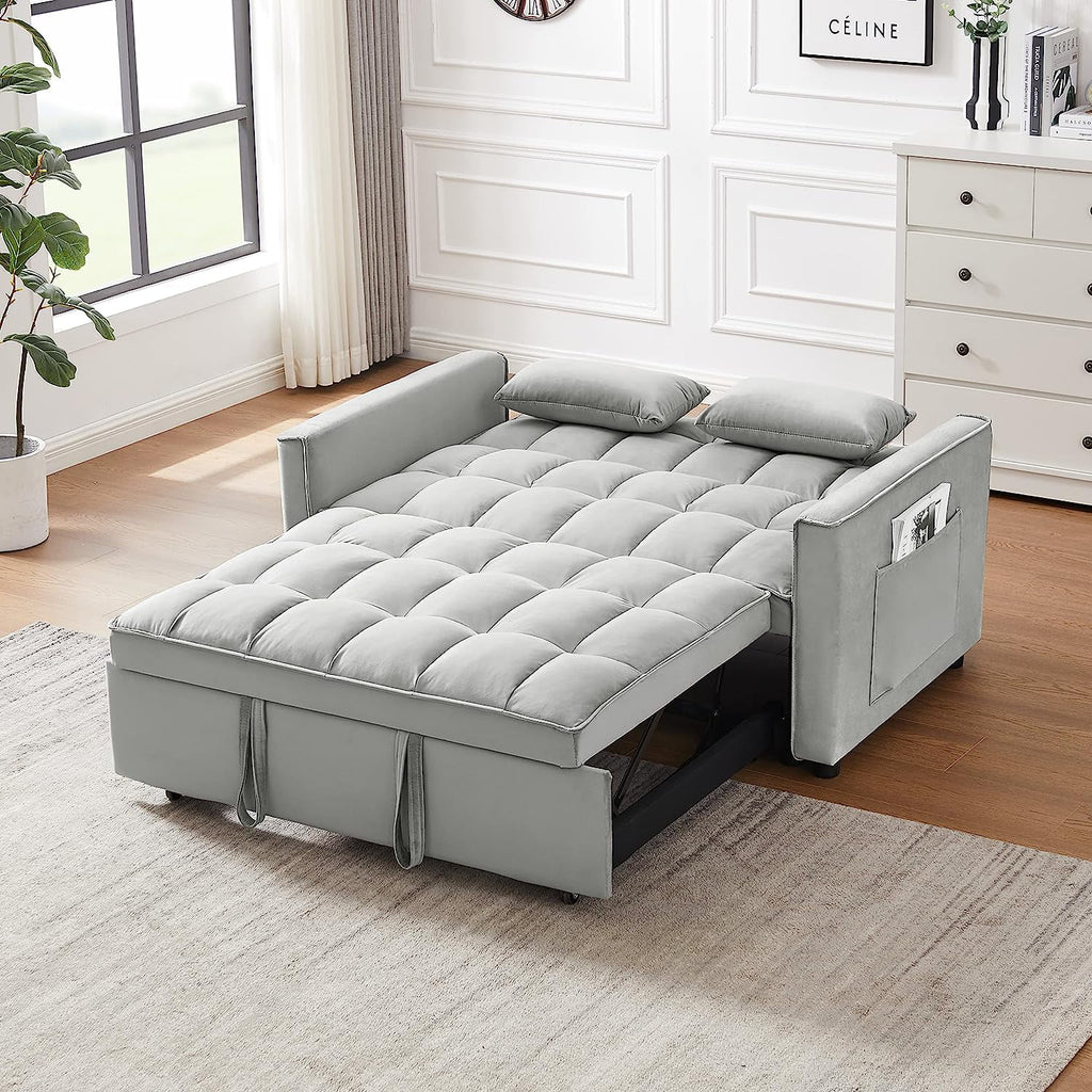 Velvet Loveseat Sofa Couch With Toss Pillows A80655