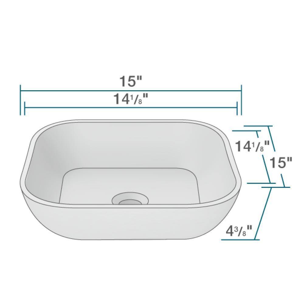 Square Vessel Sink with Brushed Nickel Pop-Up Drain L74591