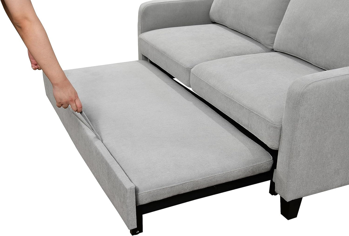 Light Gray Queen Sleeper Sofa Bed with Pullout Bed A2878