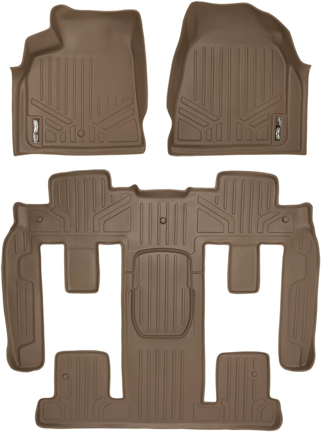 2 Row Tan Floor Mat Liner Set A411