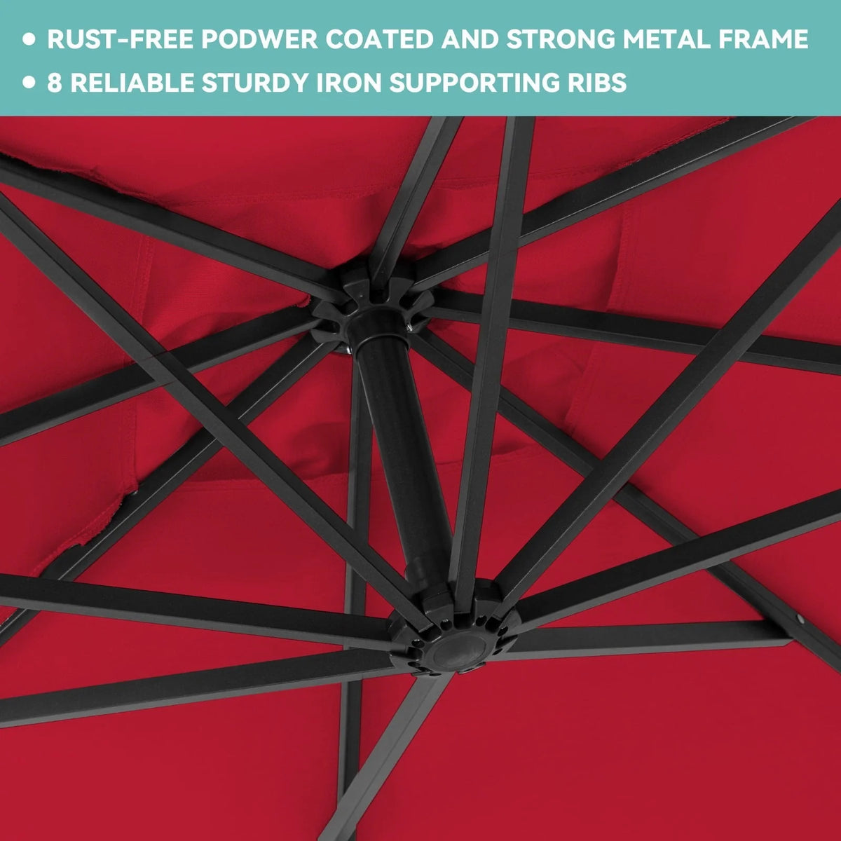 10ft Heavy Duty Offset Cantilever Patio Umbrella with 4-Piece Base Q7376
