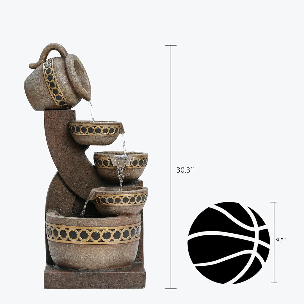 5 Tiered Polyresin Outdoor Water Fountain J28919