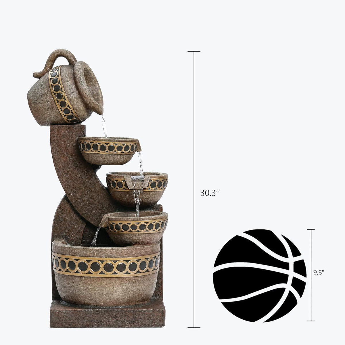 5 Tiered Polyresin Outdoor Water Fountain J28919