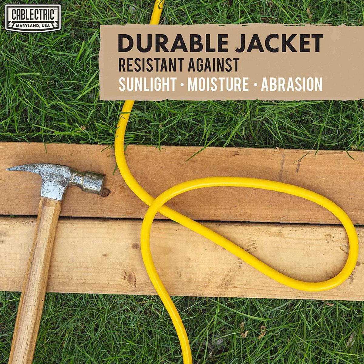 75 Ft 10 Gauge Yellow Heavy Duty Extension Cord J8808