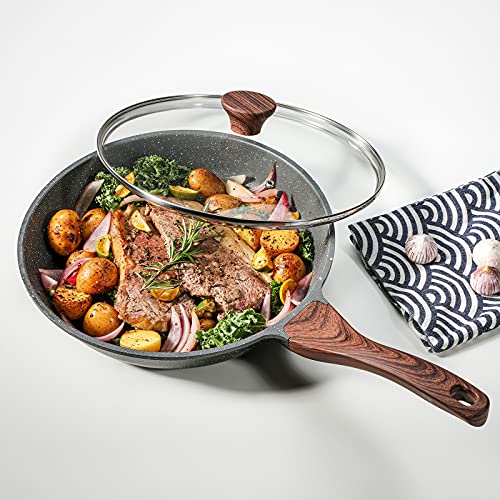 Nonstick Ceramic Frying Pan Skillet with Lid, 12.5 Inch M629682