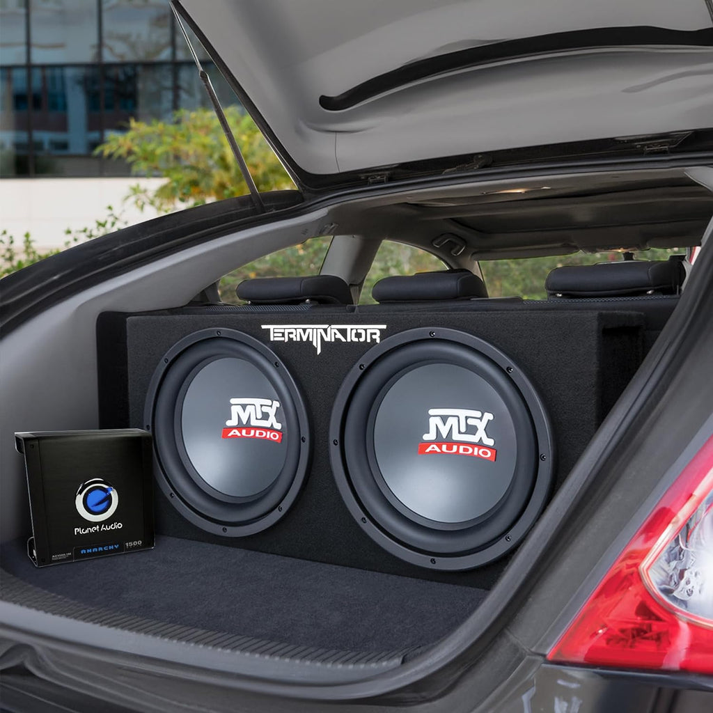 12" 1200 Watt 4 Ohm Dual Loaded Car Audio Subwoofer Package with Sub Enclosure Z151115