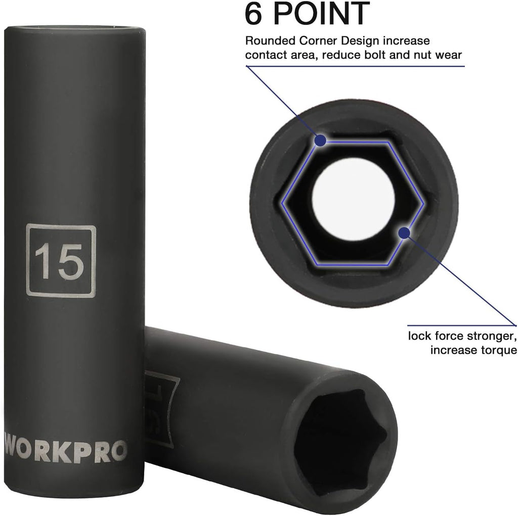 1/2 Drive 55-Piece Impact Socket Set with Extension Bars X743