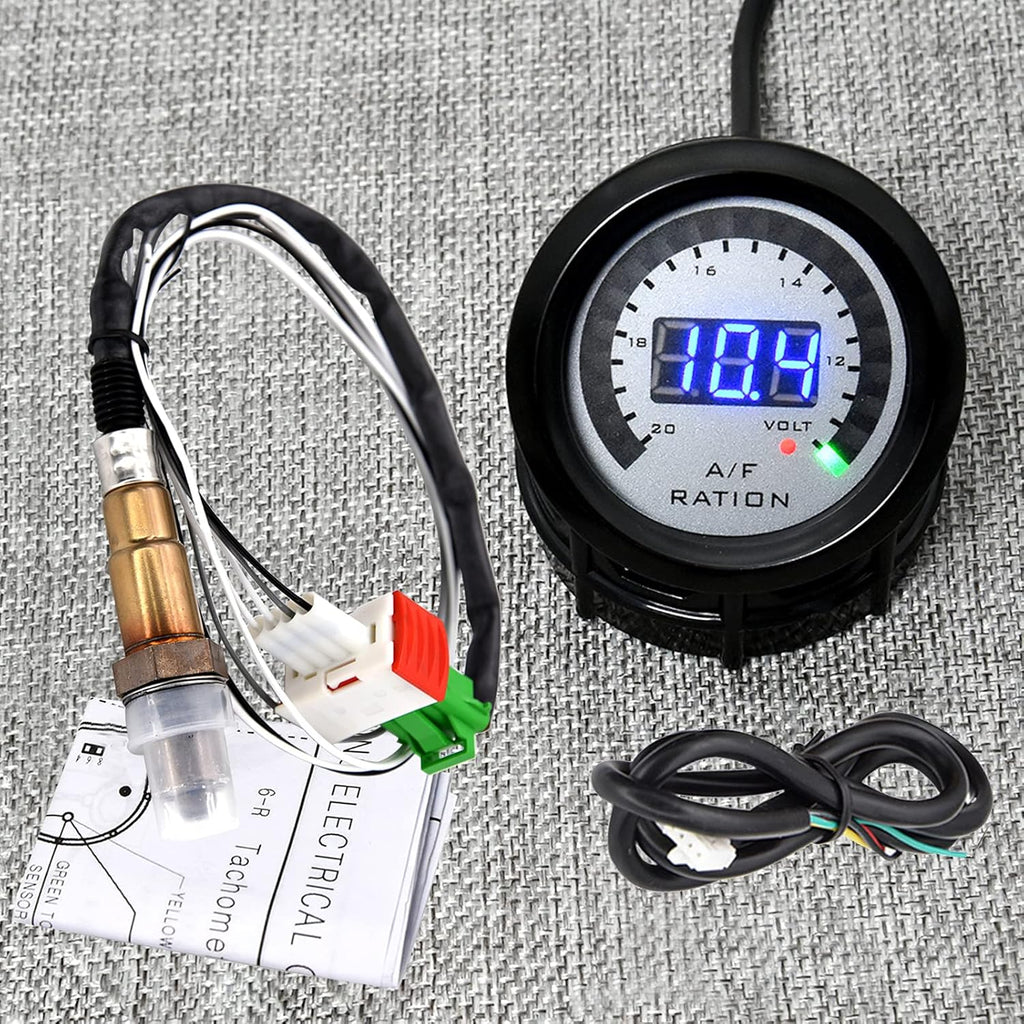 52mm LED Digital Air/Fuel Ratio Gauge with Narrowband O2 Oxygen Sensor Pack of 2 E43181