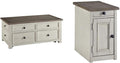Two-Tone Lift Top Cocktail Table and Two-Tone Chair Side End Table H485857