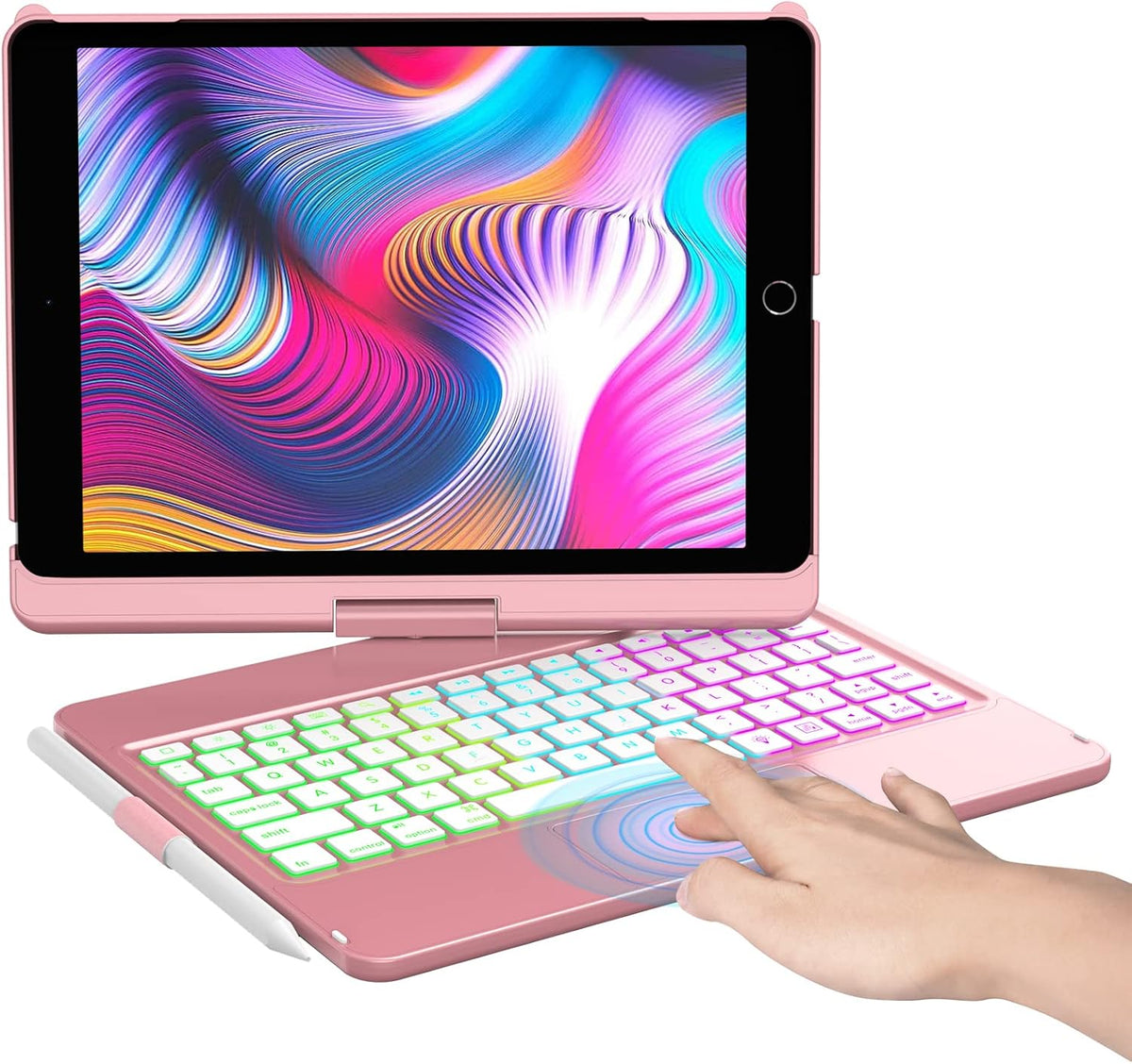 10 Color Backlit 360 Rotatable Keyboard Case U749