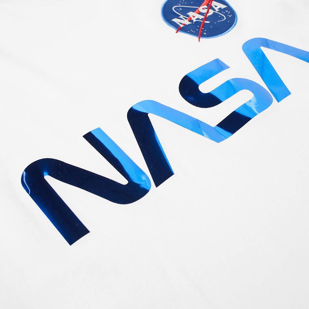 White & Blue Reflective Cotton Tee L8143