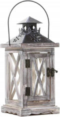 White Farmhouse Candle Lantern D431