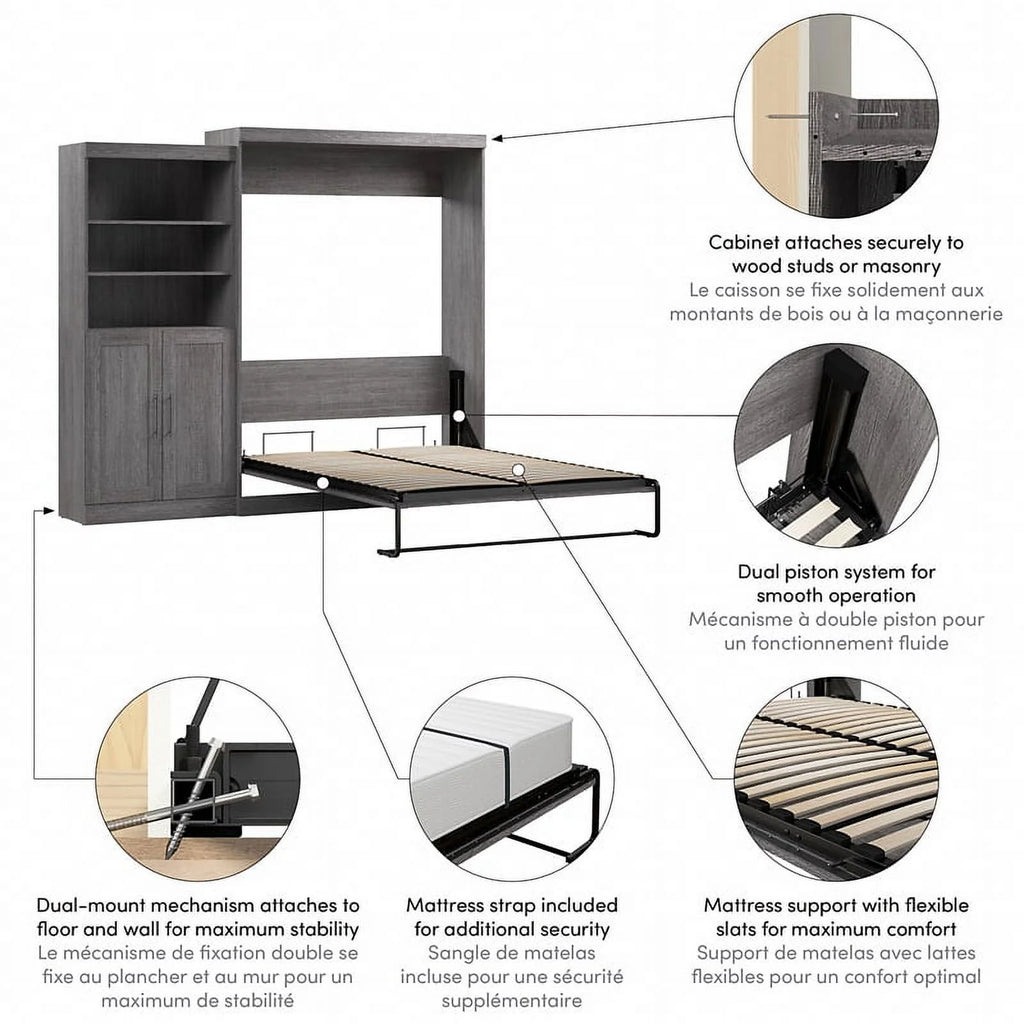 Queen Murphy Bed & Closet Organizer D2849