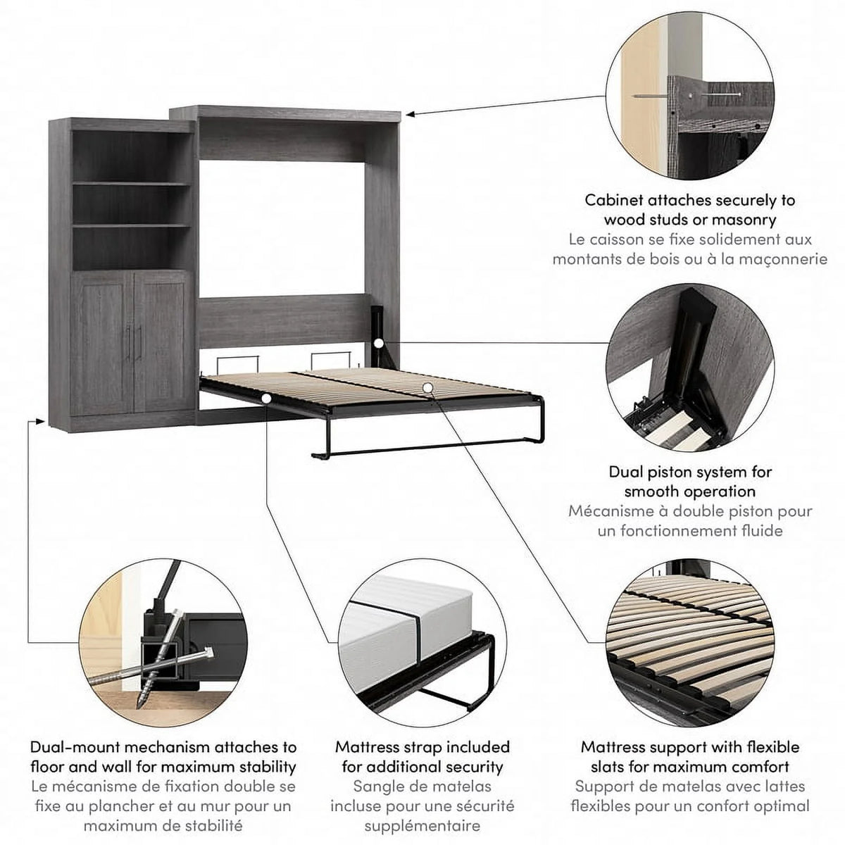 Queen Murphy Bed & Closet Organizer D2849