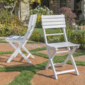 White Acacia Wood Folding Dining Chair Set of 2 O7413