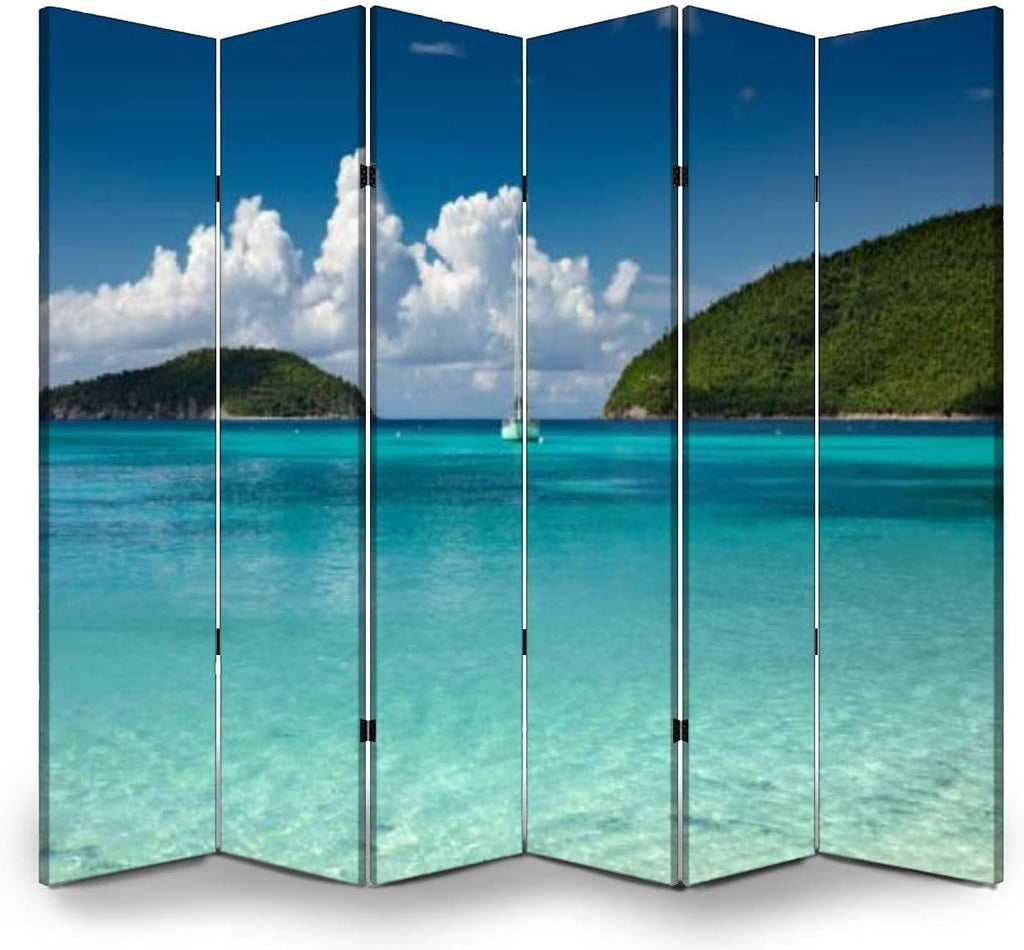 6 Panels Folding Canvas Screen Divider A5588