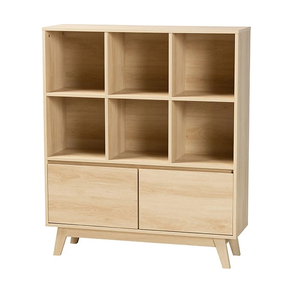 Oak Brown Finished Wood Bookshelf Z699