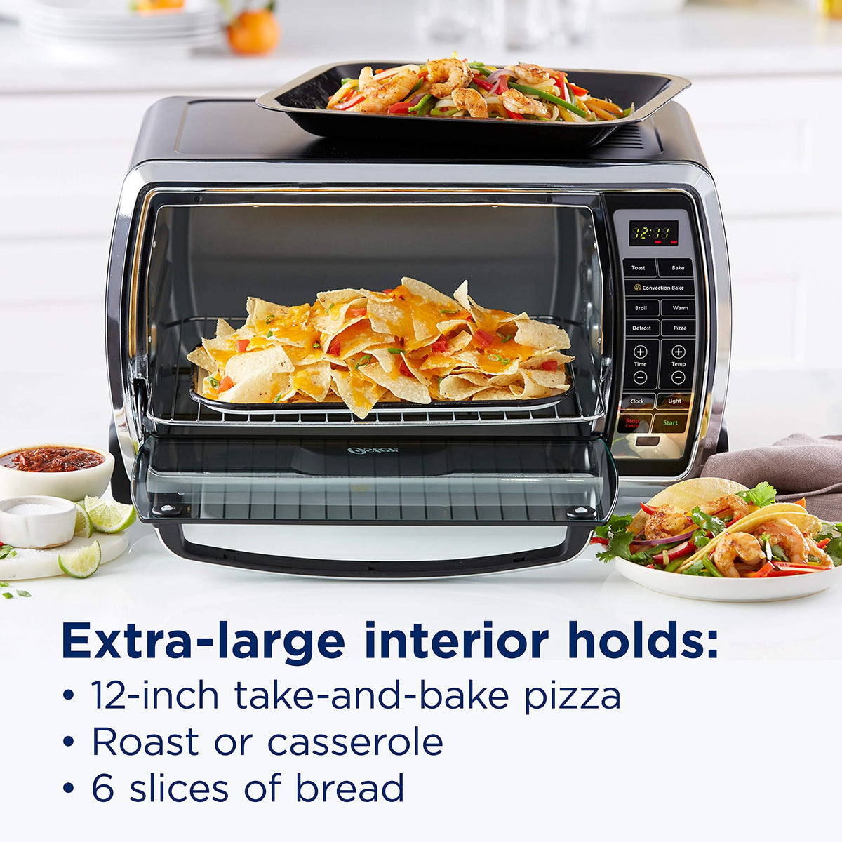 Digital Convection Toaster Oven, 6-Slice, Black/Polished Stainless Y987