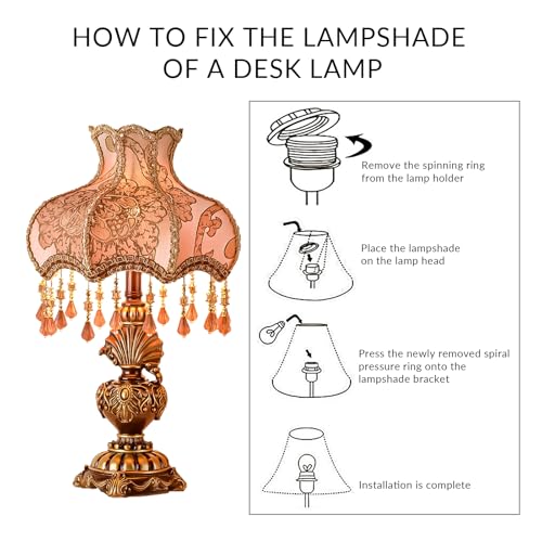 Antique Victorian Floral Table Lamp Fabric Lampshade Resin Base A2304