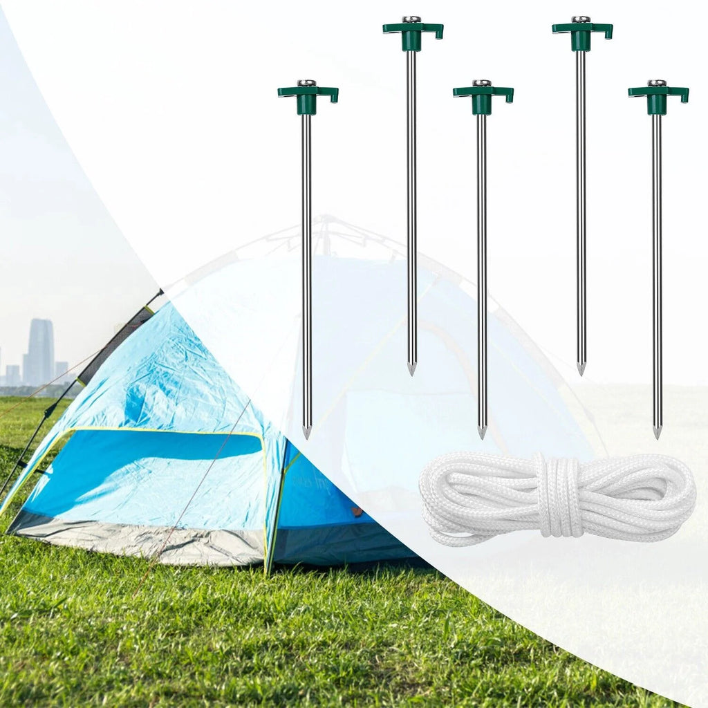 20 PCS Heavy Duty Tent Pegs and Ropes Set S6504