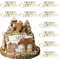 10Pcs Christmas Cake Toppers Acrylic Mirror Gold Silver R5279