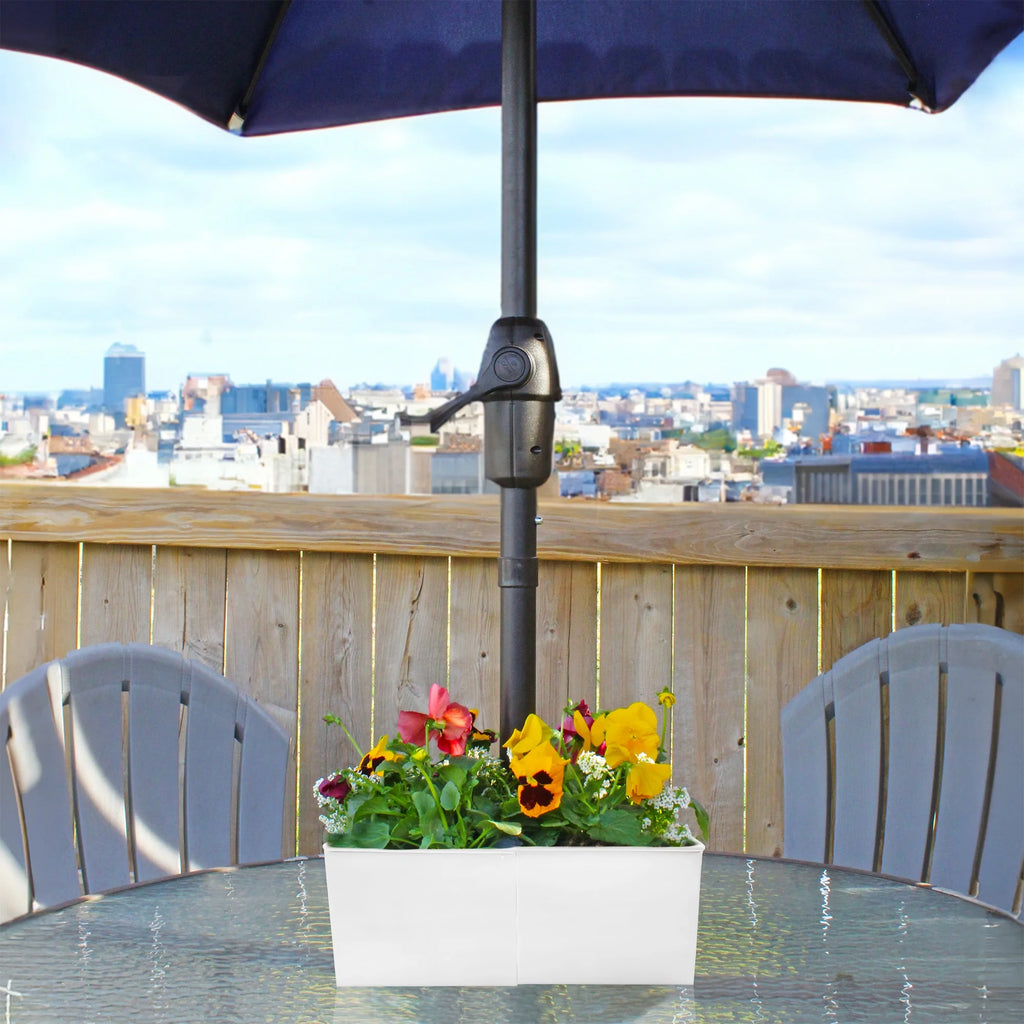White Square Umbrella Planter G915