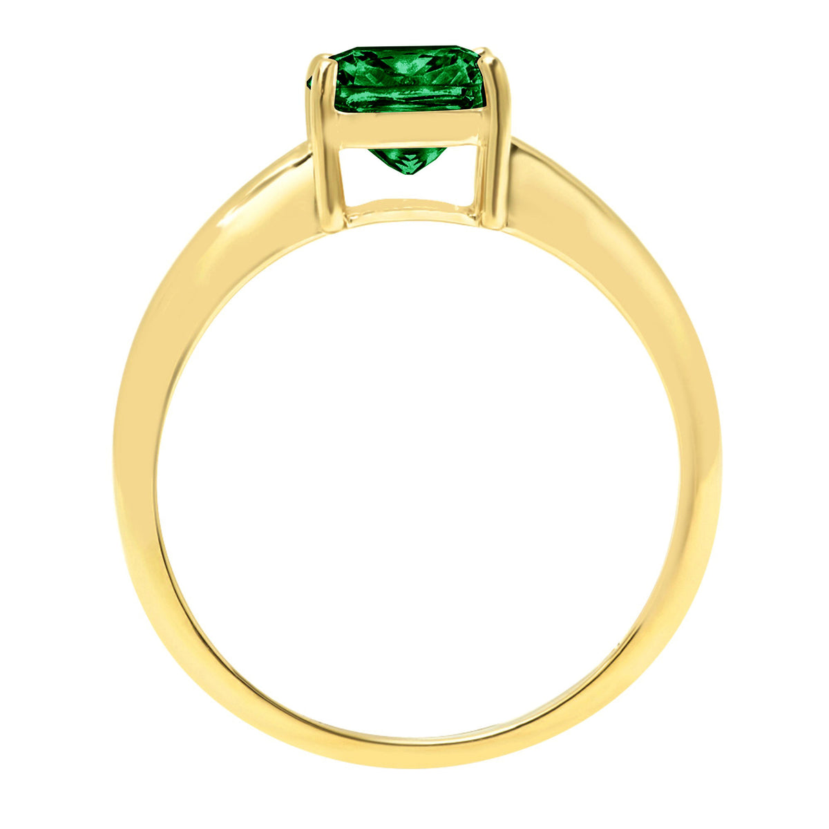 Green Simulated Emerald 18k Yellow Gold Solitaire Ring Y69544