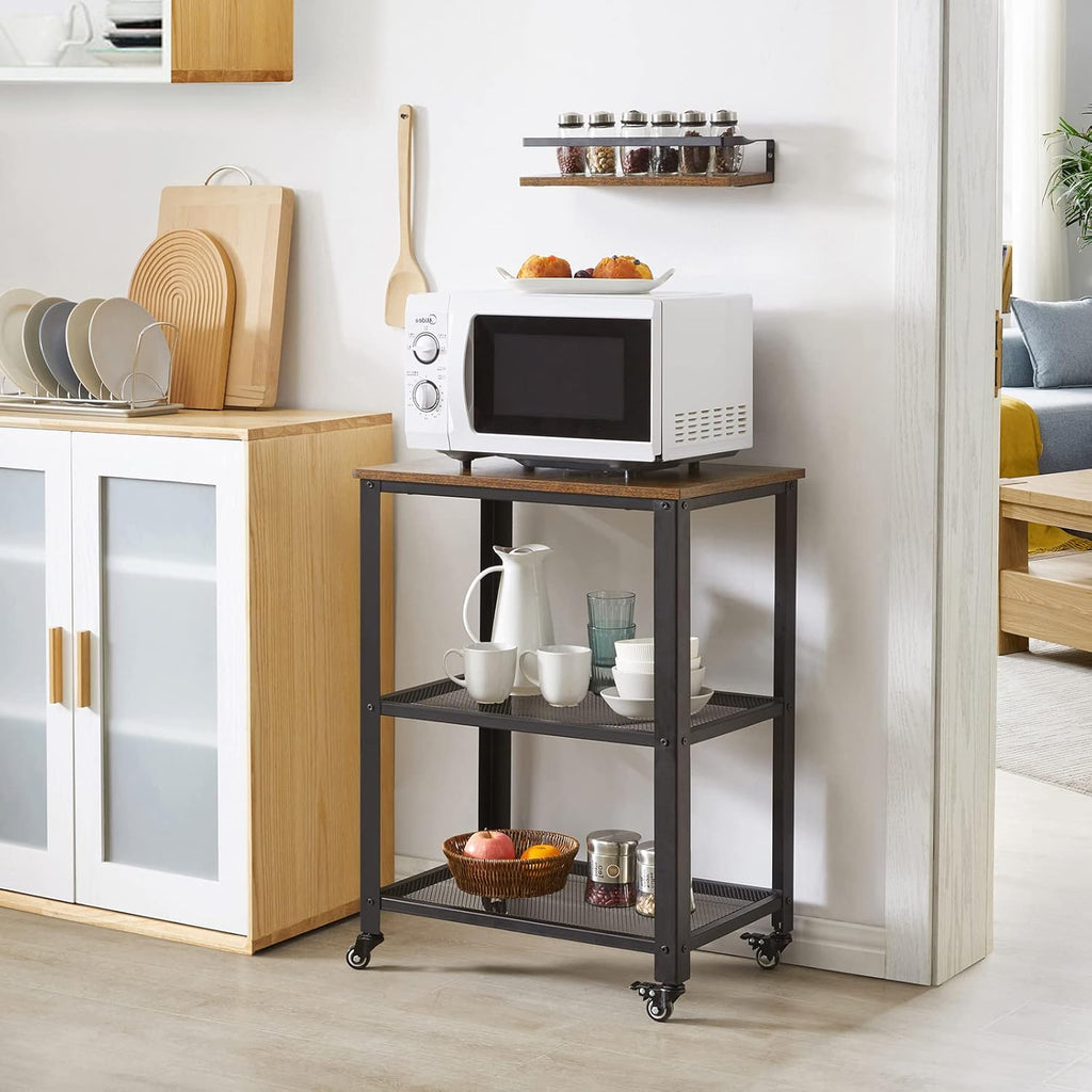 Vintage 3-Tier Kitchen Bar Cart on Wheels M69626