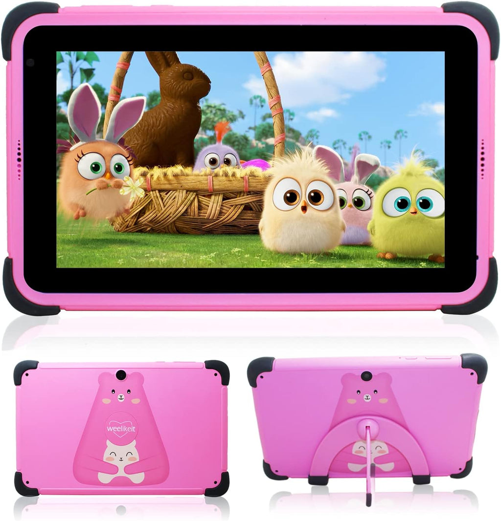 Pink Kids Tablet with WiFi, IPS HD Display, Dual Camera, Parental Control, Stylus N247716