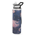 Blue and Pink Marble 32oz Tritan Water Bottles with Straw R71145