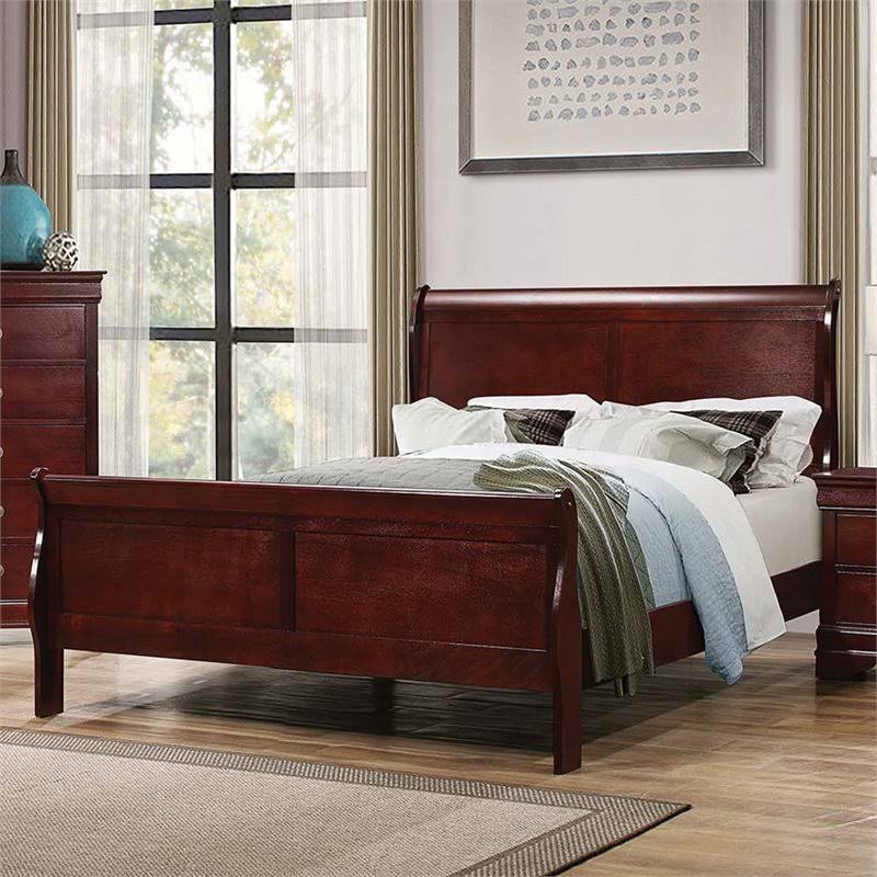 Cherry Full Sleigh Bed J578448