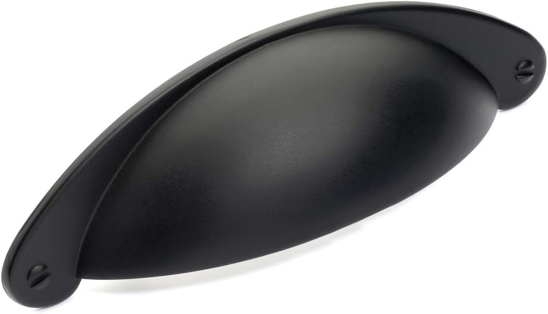 Black Flat Shaker Style Cabinet Pull, 25-Pack U426