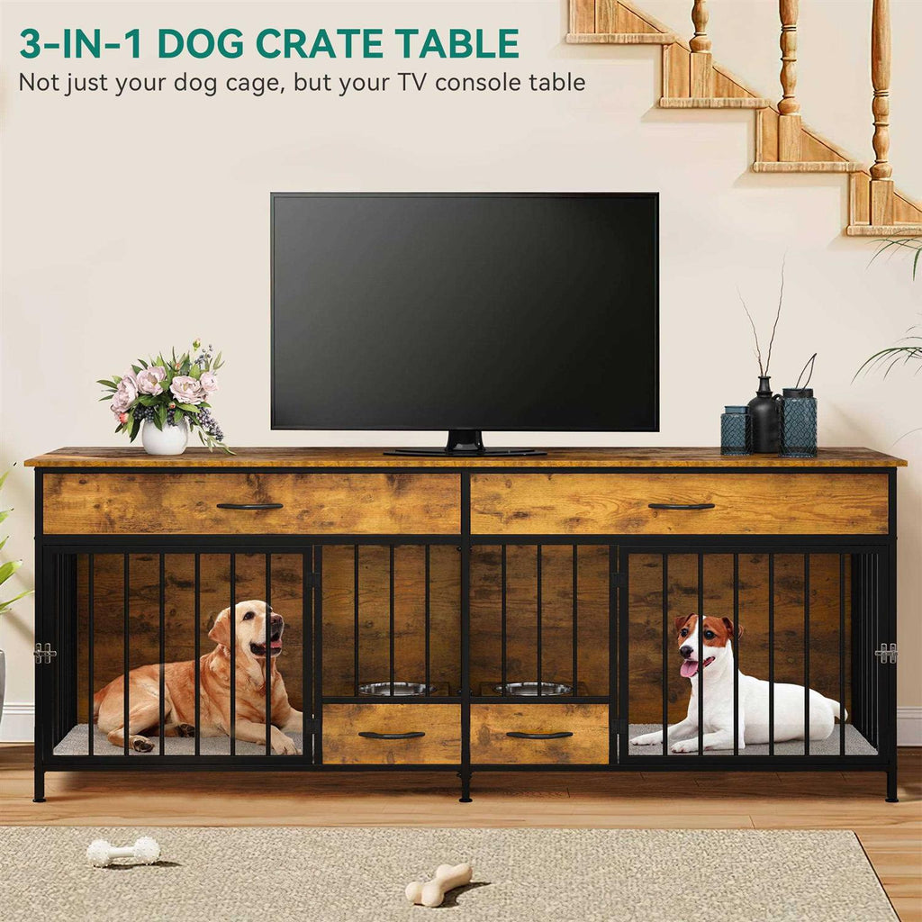 Large Breed Wooden Dog Crate Furniture with Drawers J888693