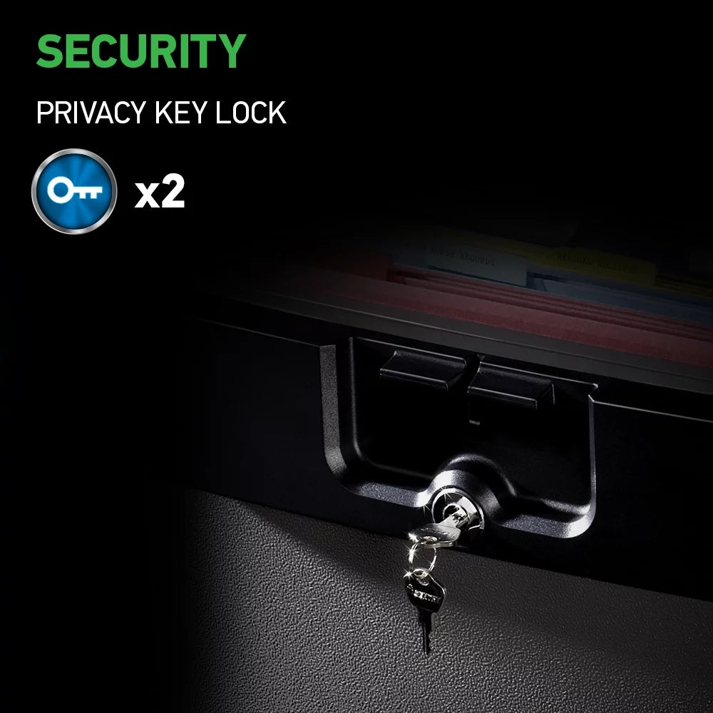 Fire-Resistant Water-Resistant Key Lock Safe Box 0.65 cu. ft. E62229