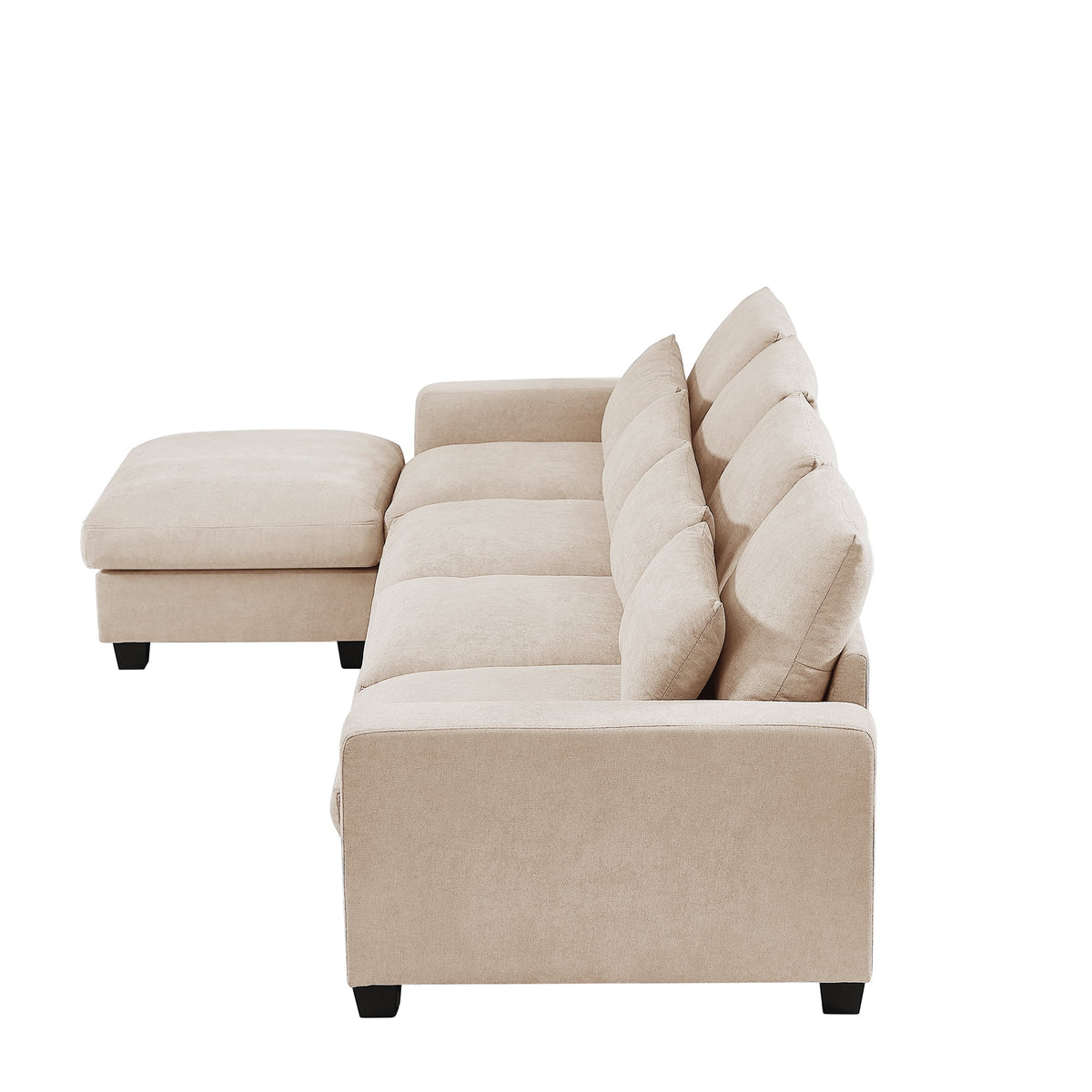 Modern L-Shape Feather Filled Sectional Sofa with Reversible Chaise Z59464