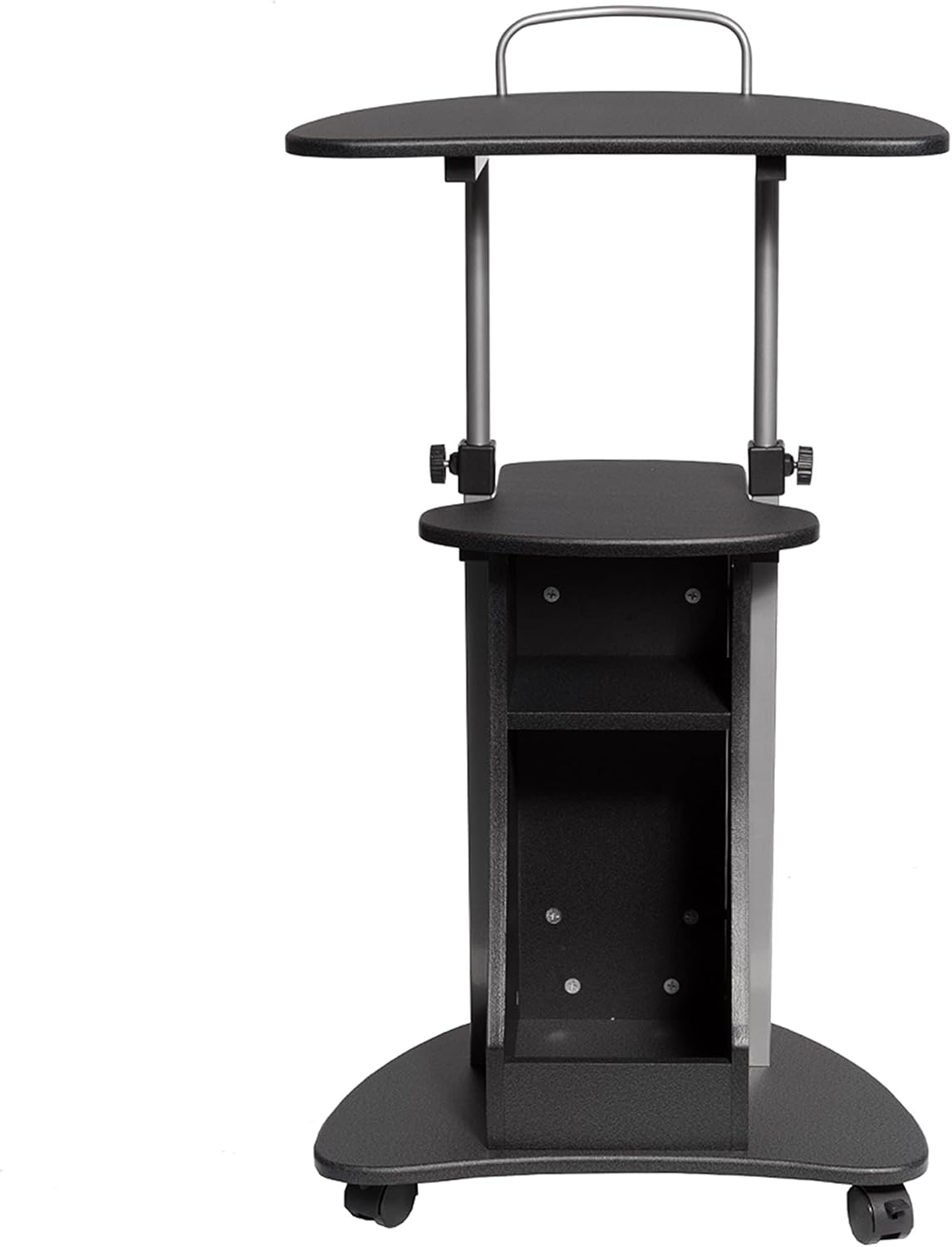 Graphite Sit-to-Stand Rolling Laptop Cart with Storage G79315