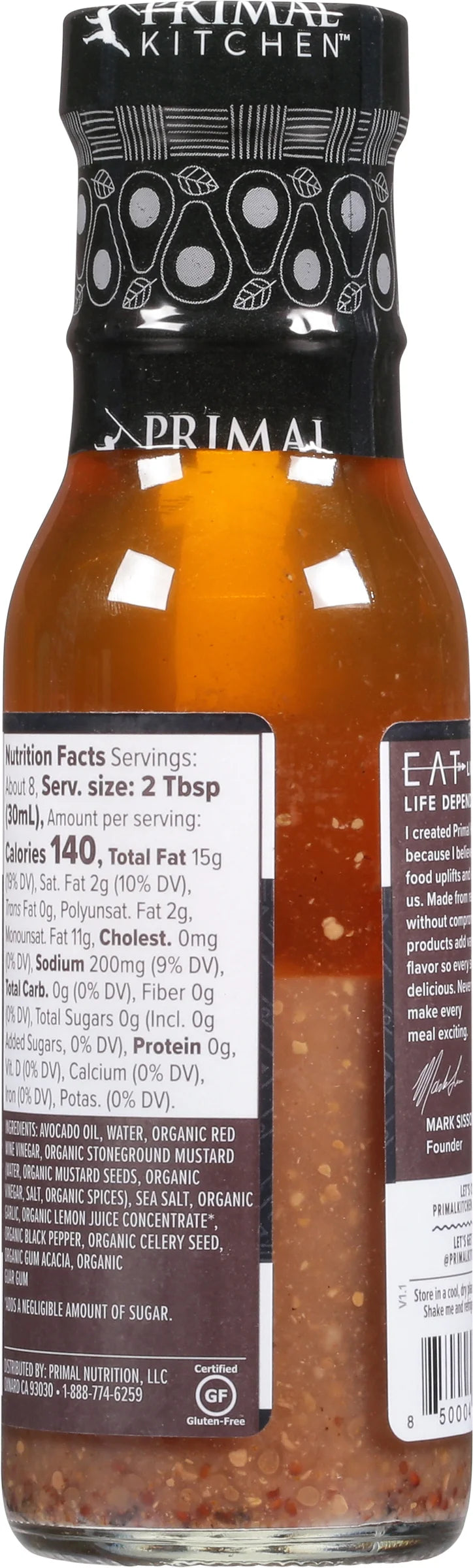 Avocado Oil Vinegar Dressing 8 oz Pack of 6 V834