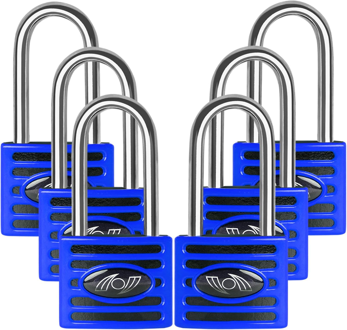 2.5 Inch Long Shackle Keyed Alike Padlocks 6 Pack Red Z47989