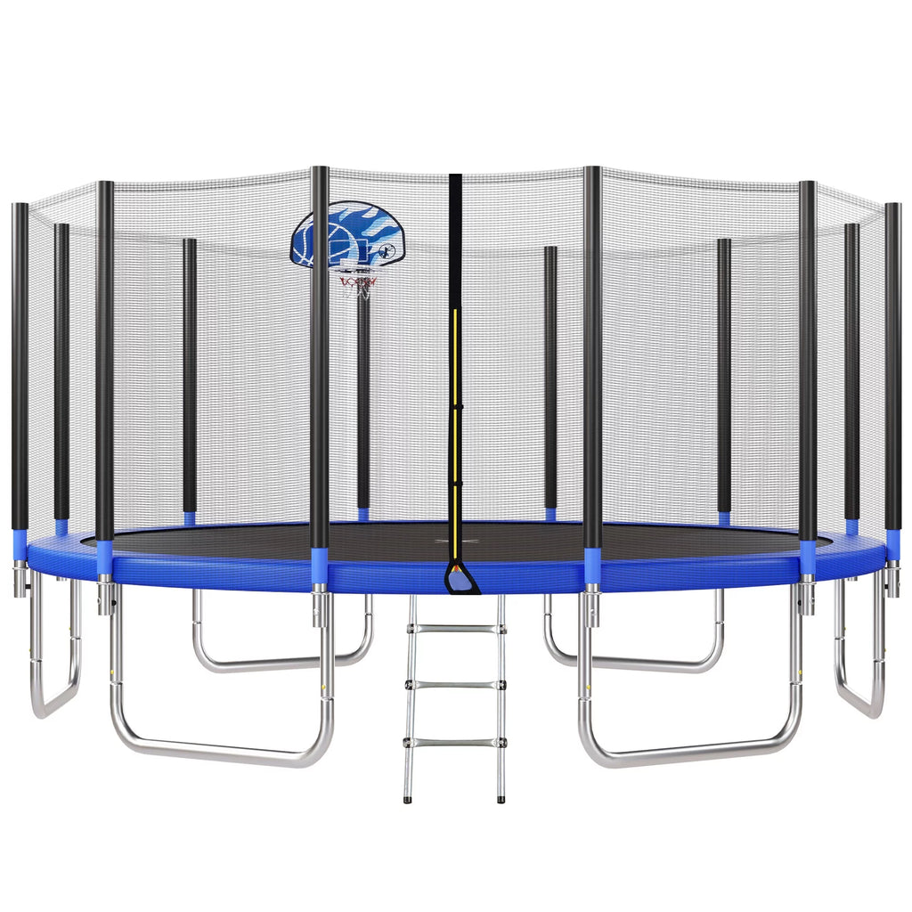 16FT Trampoline with Enclosure, Ladder, Basketball Hoop X1262