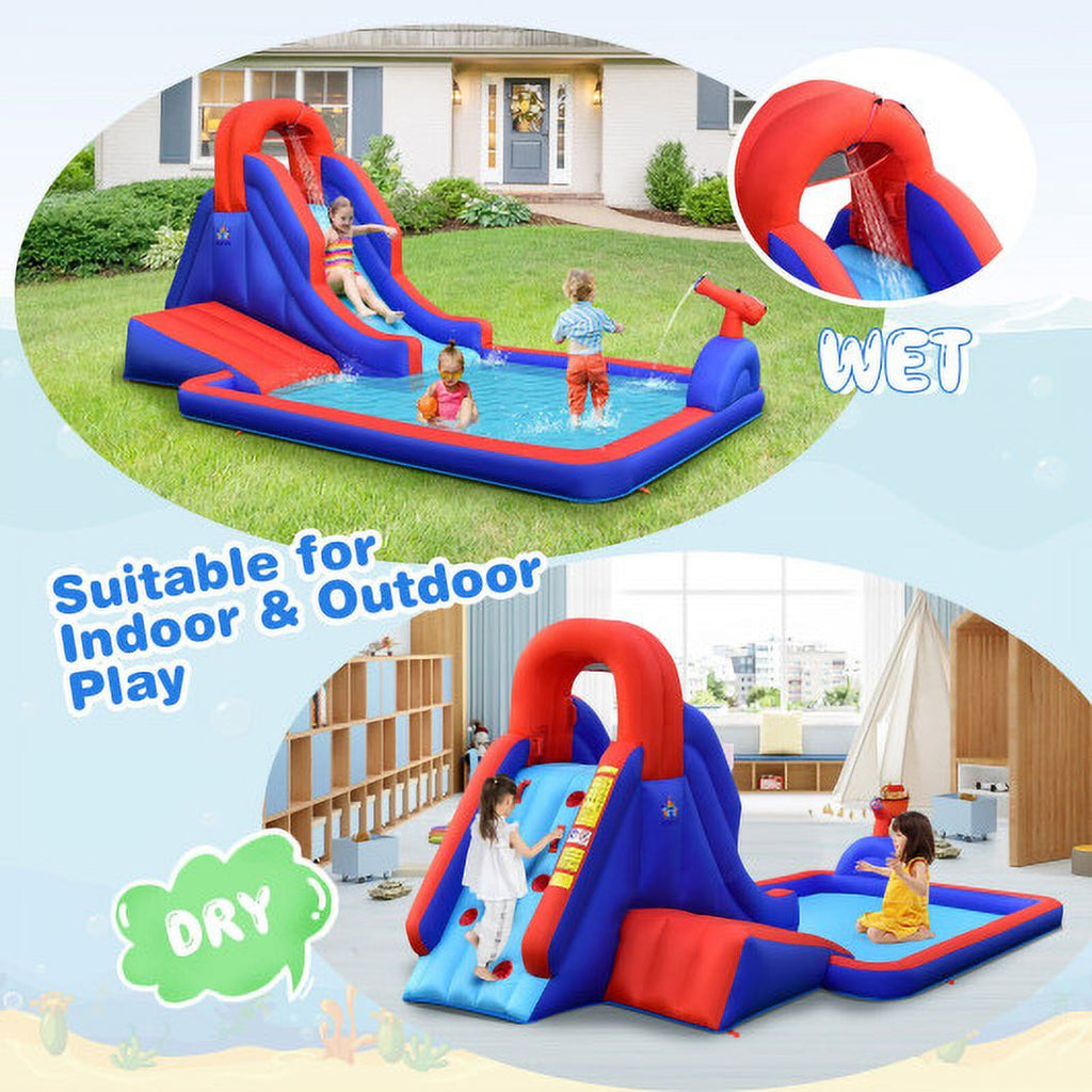 5-in-1 Inflatable Water Slide with Climbing Wall E913445