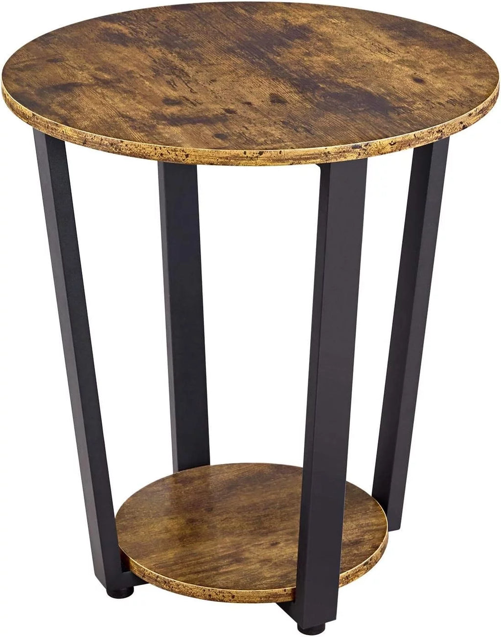 Small Round Side Table with Storage Shelf A73598