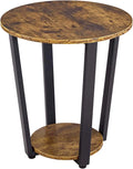 Small Round Side Table with Storage Shelf A73598