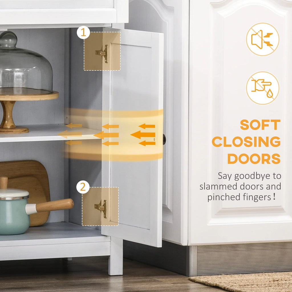 White Pinewood Kitchen Pantry Storage Cabinet G9014