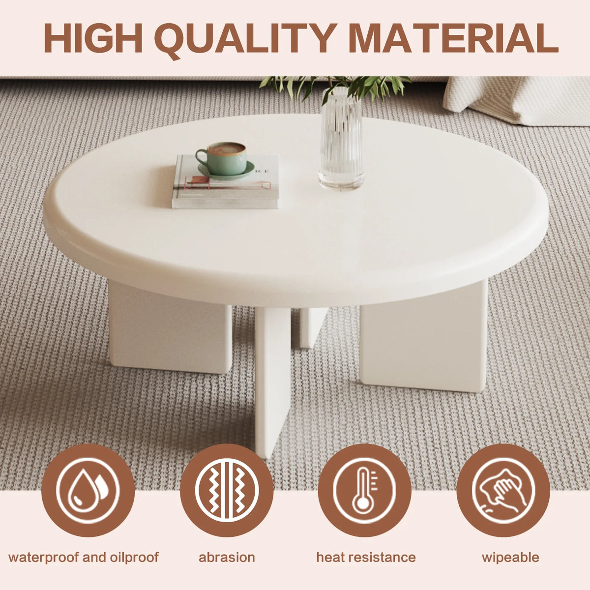 White Round Coffee Table U8454