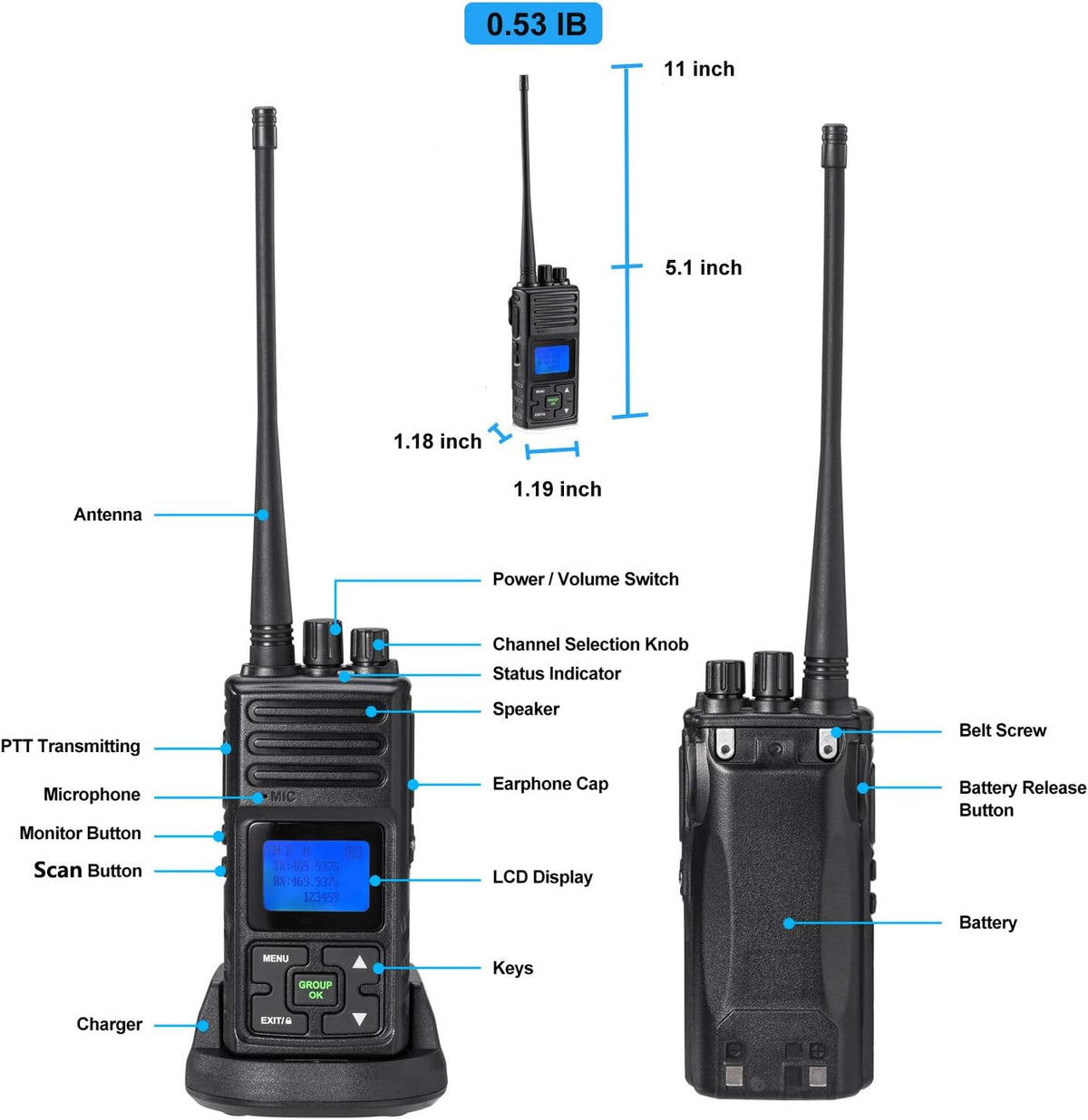 5W Two Way Radios 6 Packs Q5265