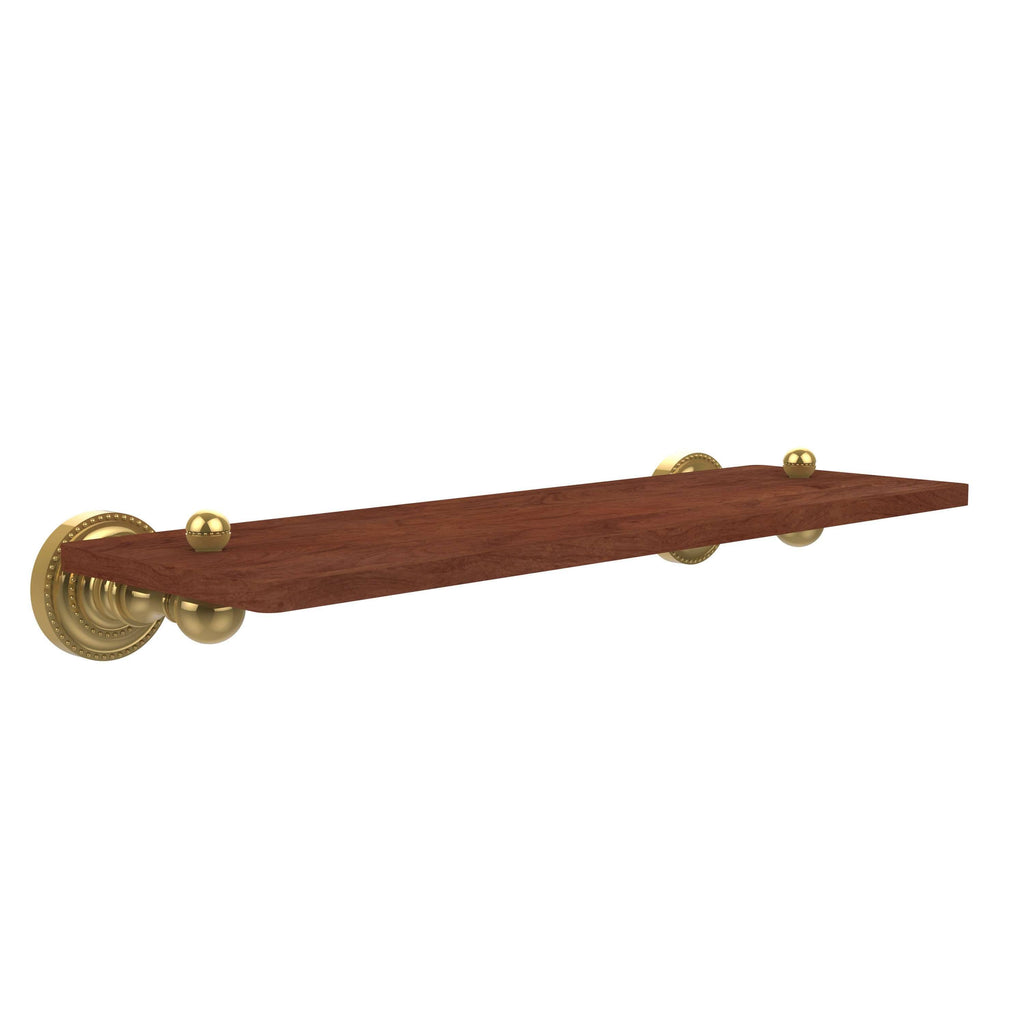 16 inch Solid Ironwood Shelf Unlacquered Brass X69722