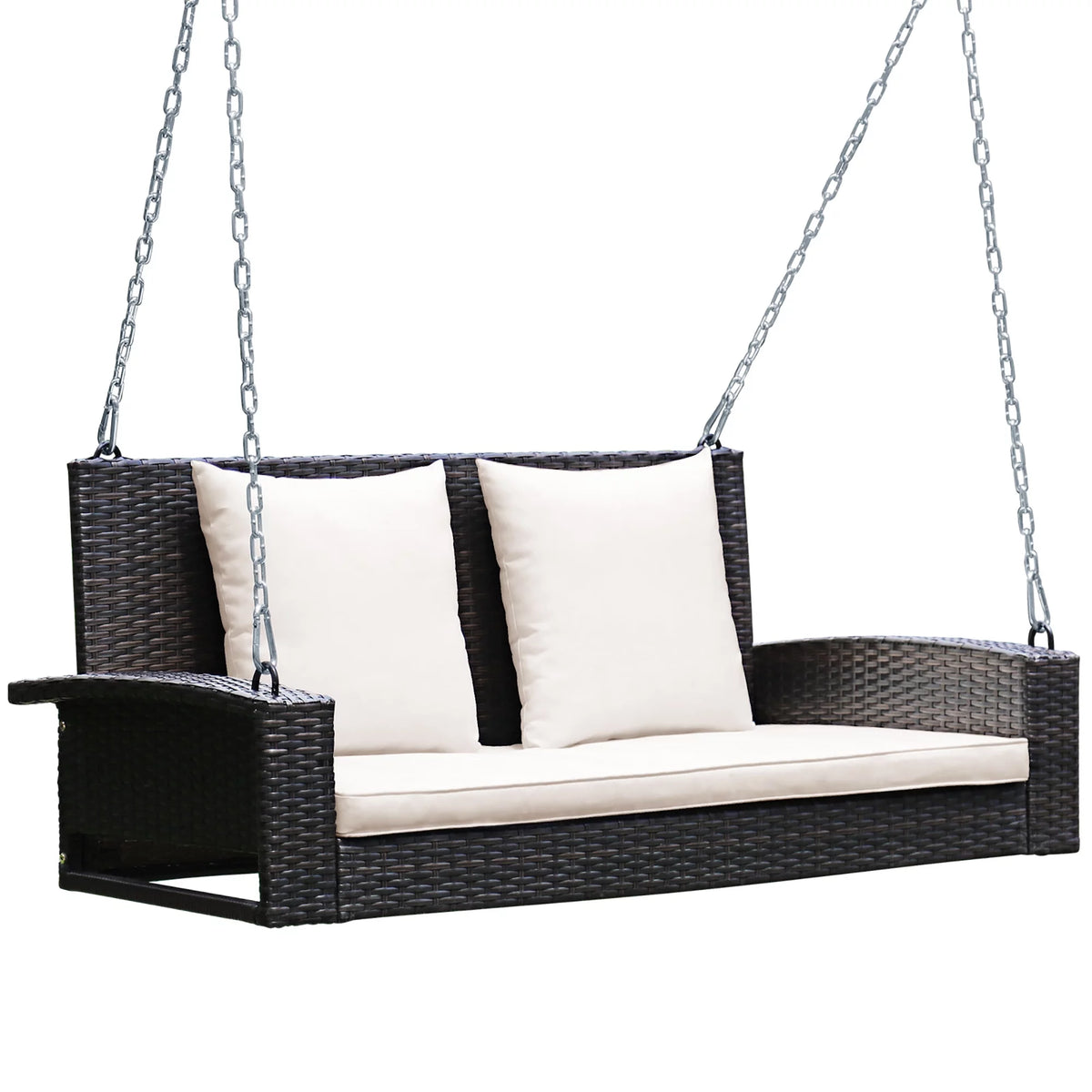 2-Person Rattan Hanging Porch Swing Bench M571413